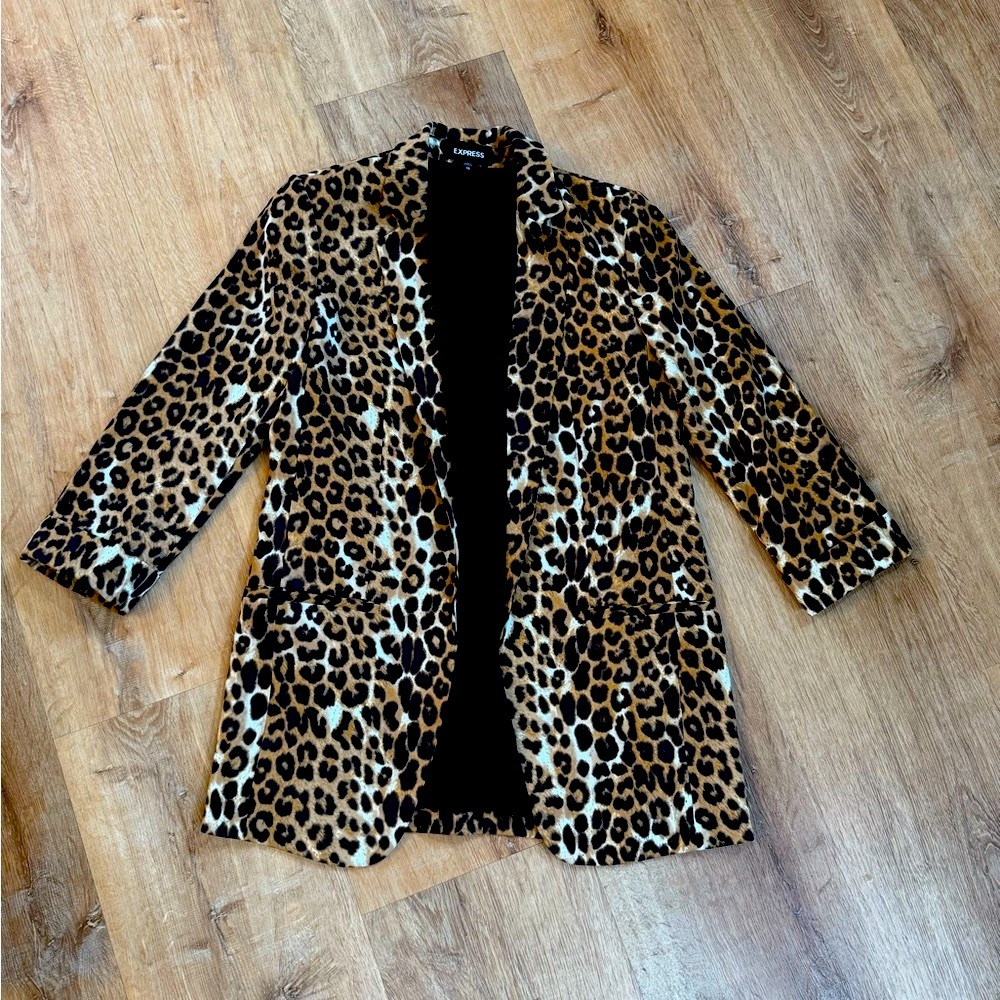 Express - Oversized Leopard Blazer